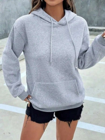 Women's Simple Hoodie With Front Pockets - Comfortable Everyday Pullover For Fall And Winter, Machine Washable Casual Sweatshirt, Fall/Winter Style | Hooded Pullover | Ribbed Cuffs, Sweater Sweatshirt - Image 12
