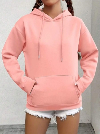 Women's Simple Hoodie With Front Pockets - Comfortable Everyday Pullover For Fall And Winter, Machine Washable Casual Sweatshirt, Fall/Winter Style | Hooded Pullover | Ribbed Cuffs, Sweater Sweatshirt - Image 15