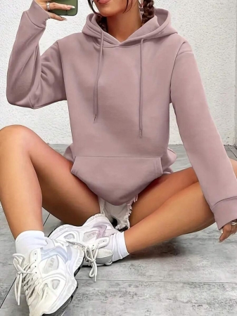 Women's Simple Hoodie With Front Pockets - Comfortable Everyday Pullover For Fall And Winter, Machine Washable Casual Sweatshirt, Fall/Winter Style | Hooded Pullover | Ribbed Cuffs, Sweater Sweatshirt - Image 24