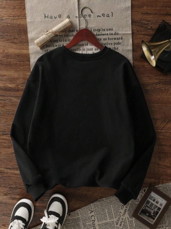 Women's Casual Crew Neck Sweatshirt With Stylish Color Blocking And English Graphic Print, Versatile For Daily Wear, Autumn/Winter - Image 19