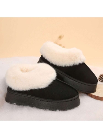 Women Slippers Winter - Thick Flat Suede Shearling Shoes: Warm & Comfy Snow Shoes With Thick Soles, Short Boots Casual For Women Winter Boots Boots For Women Fluffy Boots - Image 2