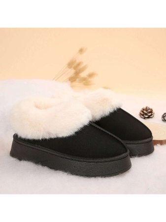 Women Slippers Winter - Thick Flat Suede Shearling Shoes: Warm & Comfy Snow Shoes With Thick Soles, Short Boots Casual For Women Winter Boots Boots For Women Fluffy Boots - Image 4