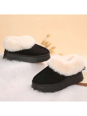 Women Slippers Winter - Thick Flat Suede Shearling Shoes: Warm & Comfy Snow Shoes With Thick Soles, Short Boots Casual For Women Winter Boots Boots For Women Fluffy Boots - Image 6