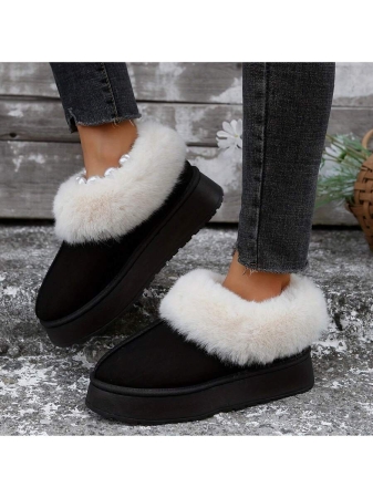 Women Slippers Winter - Thick Flat Suede Shearling Shoes: Warm & Comfy Snow Shoes With Thick Soles, Short Boots Casual For Women Winter Boots Boots For Women Fluffy Boots - Image 7