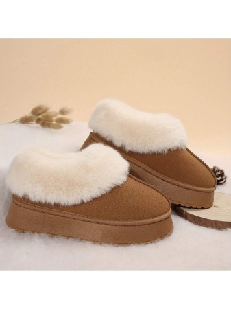 Women Slippers Winter - Thick Flat Suede Shearling Shoes: Warm & Comfy Snow Shoes With Thick Soles, Short Boots Casual For Women Winter Boots Boots For Women Fluffy Boots - Image 8