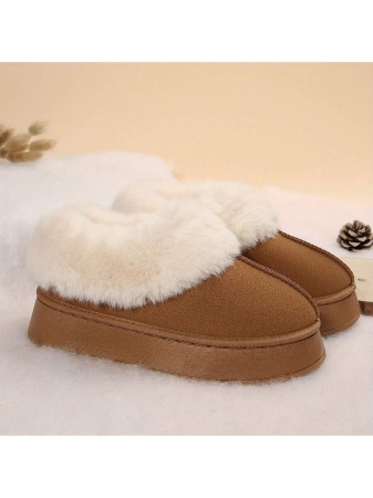 Women Slippers Winter - Thick Flat Suede Shearling Shoes: Warm & Comfy Snow Shoes With Thick Soles, Short Boots Casual For Women Winter Boots Boots For Women Fluffy Boots - Image 11