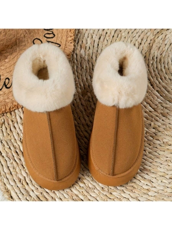 Women Slippers Winter - Thick Flat Suede Shearling Shoes: Warm & Comfy Snow Shoes With Thick Soles, Short Boots Casual For Women Winter Boots Boots For Women Fluffy Boots - Image 13