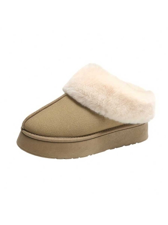 Women Slippers Winter - Thick Flat Suede Shearling Shoes: Warm & Comfy Snow Shoes With Thick Soles, Short Boots Casual For Women Winter Boots Boots For Women Fluffy Boots - Image 16