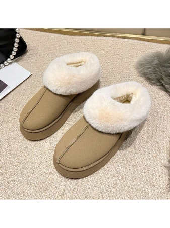 Women Slippers Winter - Thick Flat Suede Shearling Shoes: Warm & Comfy Snow Shoes With Thick Soles, Short Boots Casual For Women Winter Boots Boots For Women Fluffy Boots - Image 17