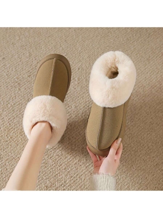 Women Slippers Winter - Thick Flat Suede Shearling Shoes: Warm & Comfy Snow Shoes With Thick Soles, Short Boots Casual For Women Winter Boots Boots For Women Fluffy Boots - Image 18
