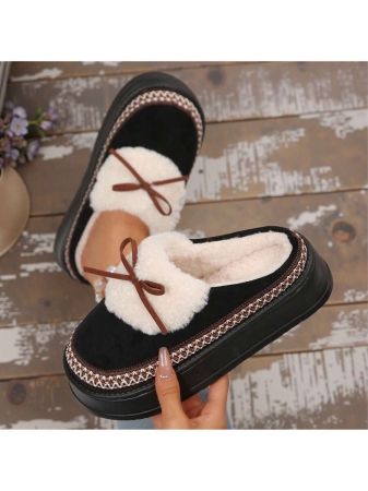 Women Slippers Winter - Thick Flat Suede Shearling Shoes: Warm & Comfy Snow Shoes With Thick Soles, Short Boots Casual For Women Winter Boots Boots For Women Fluffy Boots - Image 20