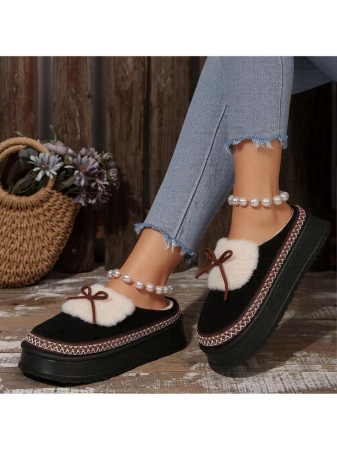 Women Slippers Winter - Thick Flat Suede Shearling Shoes: Warm & Comfy Snow Shoes With Thick Soles, Short Boots Casual For Women Winter Boots Boots For Women Fluffy Boots - Image 24