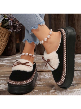 Women Slippers Winter - Thick Flat Suede Shearling Shoes: Warm & Comfy Snow Shoes With Thick Soles, Short Boots Casual For Women Winter Boots Boots For Women Fluffy Boots - Image 27