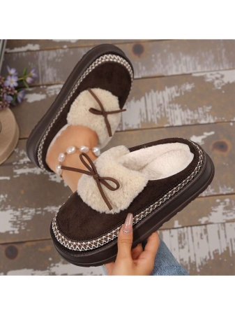 Women Slippers Winter - Thick Flat Suede Shearling Shoes: Warm & Comfy Snow Shoes With Thick Soles, Short Boots Casual For Women Winter Boots Boots For Women Fluffy Boots - Image 30