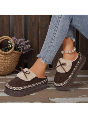 Women Slippers Winter - Thick Flat Suede Shearling Shoes: Warm & Comfy Snow Shoes With Thick Soles, Short Boots Casual For Women Winter Boots Boots For Women Fluffy Boots - Image 33