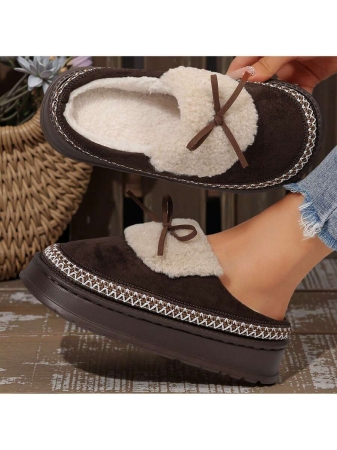 Women Slippers Winter - Thick Flat Suede Shearling Shoes: Warm & Comfy Snow Shoes With Thick Soles, Short Boots Casual For Women Winter Boots Boots For Women Fluffy Boots - Image 35