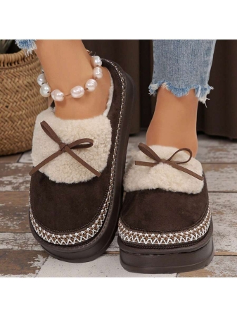 Women Slippers Winter - Thick Flat Suede Shearling Shoes: Warm & Comfy Snow Shoes With Thick Soles, Short Boots Casual For Women Winter Boots Boots For Women Fluffy Boots - Image 36
