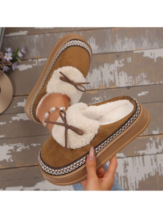 Women Slippers Winter - Thick Flat Suede Shearling Shoes: Warm & Comfy Snow Shoes With Thick Soles, Short Boots Casual For Women Winter Boots Boots For Women Fluffy Boots - Image 39