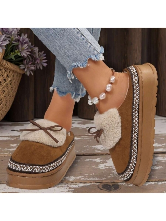 Women Slippers Winter - Thick Flat Suede Shearling Shoes: Warm & Comfy Snow Shoes With Thick Soles, Short Boots Casual For Women Winter Boots Boots For Women Fluffy Boots - Image 46