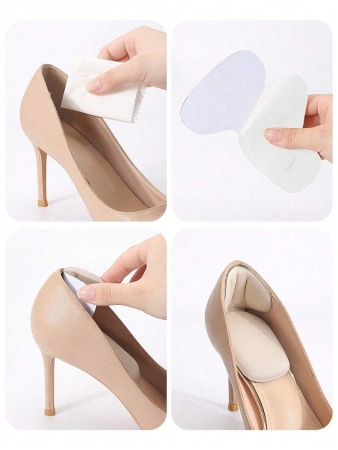 1 Pair/2 Pairs Heel Grips Liner Cushions Inserts For Loose Shoes, Heel Pads Snugs For Shoe Too Big Men Women, Filler Improved Shoe Fit And Comfort, Prevent Heel Slip And Blister Plain Basics Cute Plain / Plain Toe - Image 4