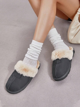 Women's House Slippers Indoor 8 Mm Fuzzy Fluffy Furry Cozy Home Bedroom Comfy Winter Cute Warm Outdoor Classic Style Suede Upper Shoes Snow Slippers For Christmas Gift - Image 2
