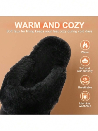 Women's House Slippers Indoor 8 Mm Fuzzy Fluffy Furry Cozy Home Bedroom Comfy Winter Cute Warm Outdoor Classic Style Suede Upper Shoes Snow Slippers For Christmas Gift - Image 16