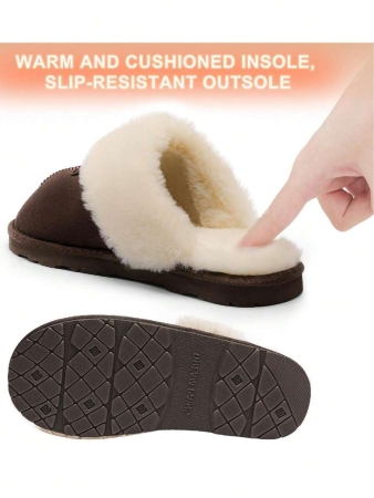 Women's House Slippers Indoor 8 Mm Fuzzy Fluffy Furry Cozy Home Bedroom Comfy Winter Cute Warm Outdoor Classic Style Suede Upper Shoes Snow Slippers For Christmas Gift - Image 23