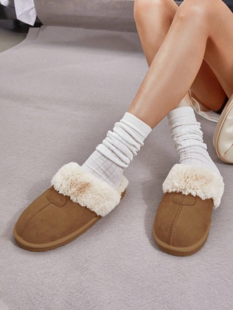 Women's House Slippers Indoor 8 Mm Fuzzy Fluffy Furry Cozy Home Bedroom Comfy Winter Cute Warm Outdoor Classic Style Suede Upper Shoes Snow Slippers For Christmas Gift - Image 29