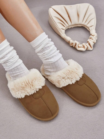 Women's House Slippers Indoor 8 Mm Fuzzy Fluffy Furry Cozy Home Bedroom Comfy Winter Cute Warm Outdoor Classic Style Suede Upper Shoes Snow Slippers For Christmas Gift - Image 31