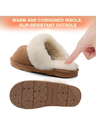 Women's House Slippers Indoor 8 Mm Fuzzy Fluffy Furry Cozy Home Bedroom Comfy Winter Cute Warm Outdoor Classic Style Suede Upper Shoes Snow Slippers For Christmas Gift - Image 33