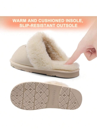 Women's House Slippers Indoor 8 Mm Fuzzy Fluffy Furry Cozy Home Bedroom Comfy Winter Cute Warm Outdoor Classic Style Suede Upper Shoes Snow Slippers For Christmas Gift - Image 44