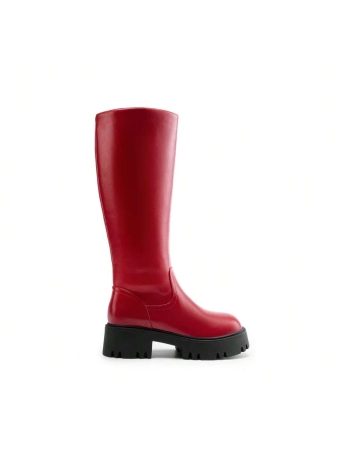 Knee High Boots Women, Comfortable Platform Round-Toe Side Zip Boots For Women - Image 7