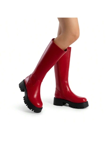 Knee High Boots Women, Comfortable Platform Round-Toe Side Zip Boots For Women - Image 9