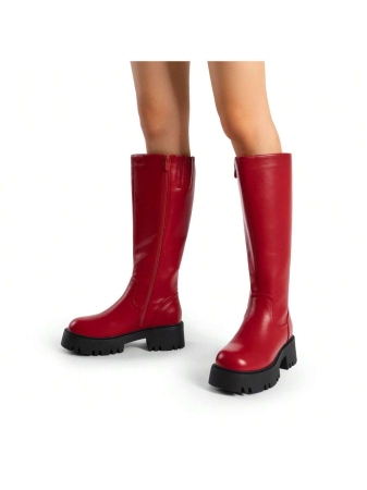 Knee High Boots Women, Comfortable Platform Round-Toe Side Zip Boots For Women - Image 10