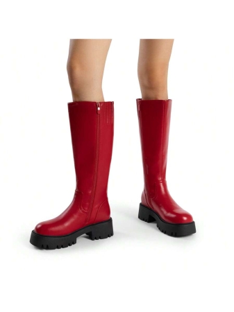 Knee High Boots Women, Comfortable Platform Round-Toe Side Zip Boots For Women - Image 11