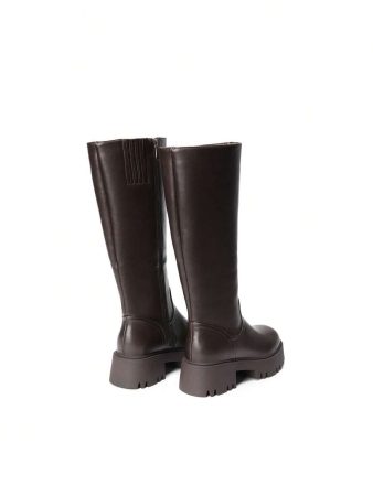 Knee High Boots Women, Comfortable Platform Round-Toe Side Zip Boots For Women - Image 19