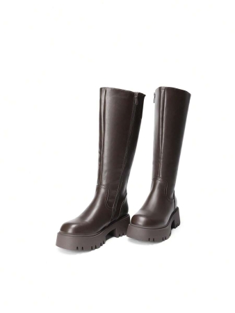 Knee High Boots Women, Comfortable Platform Round-Toe Side Zip Boots For Women - Image 20
