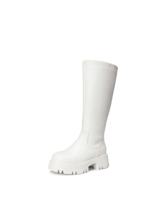 Knee High Boots Women, Comfortable Platform Round-Toe Side Zip Boots For Women - Image 28