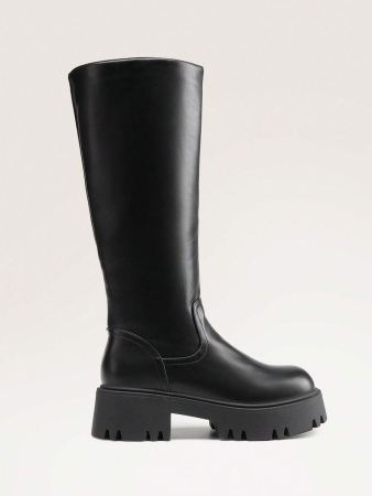 Knee High Boots Women, Comfortable Platform Round-Toe Side Zip Boots For Women - Image 37