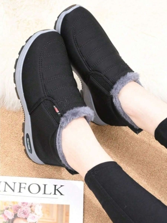 Women Boots Waterproof Ankle Boots Low Heel Winter Boots Fashion Black Winter Shoes Women Warm Snow Boots - Image 3