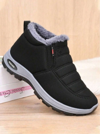 Women Boots Waterproof Ankle Boots Low Heel Winter Boots Fashion Black Winter Shoes Women Warm Snow Boots - Image 4