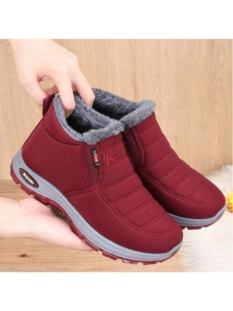 Women Boots Waterproof Ankle Boots Low Heel Winter Boots Fashion Black Winter Shoes Women Warm Snow Boots - Image 7