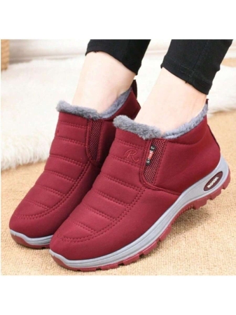 Women Boots Waterproof Ankle Boots Low Heel Winter Boots Fashion Black Winter Shoes Women Warm Snow Boots - Image 8