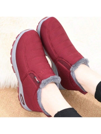 Women Boots Waterproof Ankle Boots Low Heel Winter Boots Fashion Black Winter Shoes Women Warm Snow Boots - Image 11