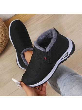 Women Boots Waterproof Ankle Boots Low Heel Winter Boots Fashion Black Winter Shoes Women Warm Snow Boots - Image 16