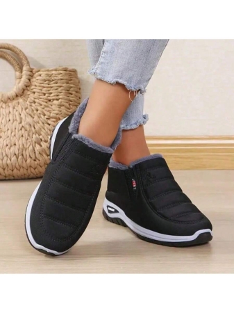 Women Boots Waterproof Ankle Boots Low Heel Winter Boots Fashion Black Winter Shoes Women Warm Snow Boots - Image 17