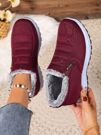 Women Boots Waterproof Ankle Boots Low Heel Winter Boots Fashion Black Winter Shoes Women Warm Snow Boots - Image 21