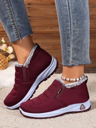 Women Boots Waterproof Ankle Boots Low Heel Winter Boots Fashion Black Winter Shoes Women Warm Snow Boots - Image 22