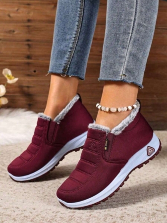 Women Boots Waterproof Ankle Boots Low Heel Winter Boots Fashion Black Winter Shoes Women Warm Snow Boots - Image 23