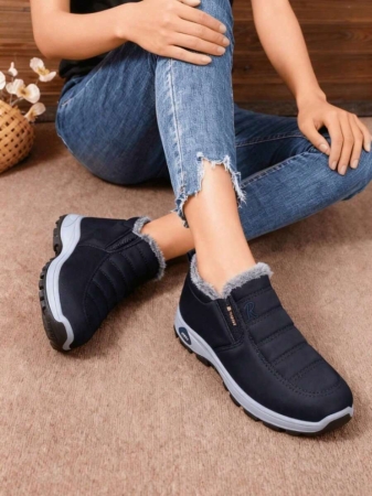 Women Boots Waterproof Ankle Boots Low Heel Winter Boots Fashion Black Winter Shoes Women Warm Snow Boots - Image 29